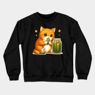 Cat Eating Pickles Crewneck Sweatshirt